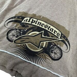 Alpinestars Full Zip Hoodie Mens Medium Brown Graphic Motorcycle Biker Logo